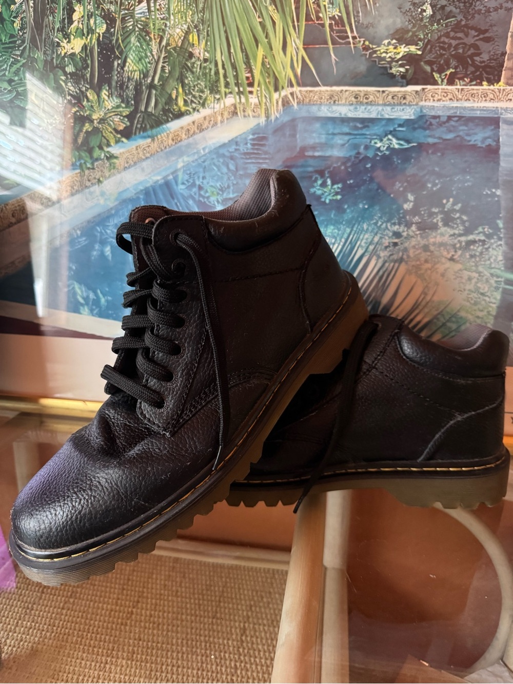 Dr. Martens Harrisfield Black Pebbled Leather Ankle Boots Men’s Size 13